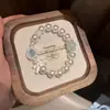 Pulsera de Perlas Palacio Francés, Retro, Elegante, De Alta Gama, Estilosa Única, Pulsera de Cuerda Elástica, Pulsera para Mujer
