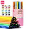 Deli HM654-36 azul_PP barril montado varilla hexagonal delgada pluma de acuarela rotulador escolar color color para pintar belleza
