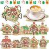 Suministro Exclusivo Transfronterizo de Posavasos DIY de Pintura de Diamantes, Manteles Individuales Redondos, Manteles Individuales Creativos Navideños de Mandala para Niños