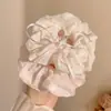 Elástico de cabelo xadrez floral amarelo para mulheres, de alta qualidade, estiloso, moderno, acessório de cabelo para rabo de cavalo, elástico de cabelo grande