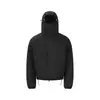 Forn3 Jaqueta de Penas Canelada de Inverno Masculina Solta Marca Tendência Quente Zíper Diagonal Capuz à Prova de Vento Jaqueta de Veludo 90 N1761