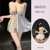 Camisón sexy de talla grande con tirantes, estilo puro deseo, diseño de abertura, fácil de llevar, con efecto push-up y detalles calados, camisón seductor para mujer