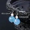 Pendientes transfronterizos de acero de titanio y cristal natural, pendientes de ágata aguamarina, ganchos para orejas de perla de agua dulce, venta al por mayor de pendientes de cristal