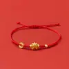 Pulsera de Cuerda Roja del Año del Caballo 2026 Pulsera de Estilo Étnico Tejida a Mano Pulsera de Año Nuevo Regalo para Hacerse Rico