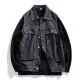 Chaqueta Chaleco Streetwear de Moda Nueva 602Mj Otoño 2024 Estilo Japonés Chaleco de Mezclilla Todas las Estaciones Mezclilla Negro