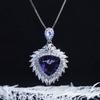Nuevo collar de diamantes amarillos triangulares con corte milenario retro de estilo europeo y americano, colgante de amatista engastado con diamantes de alto carbono de lujo