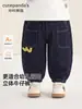 Ropa infantil Kaka Panda, pantalones de mezclilla de otoño para niñas, pantalones de otoño para niños, pantalones largos de primavera/otoño para bebés y niños pequeños, estilo moderno
