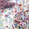 Lote de 30 cuentas sueltas de trébol de cuatro hojas con corte de color transparente, con agujero recto, para pulseras avanzadas de bricolaje, accesorios al por mayor