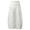 Calça Wide Leg Retro Americana com Strass para Homens e Mulheres, Design 2026 Estilo de Rua Letra Dança Caimento Solto Calça Casual