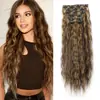 Atacado Europeu e Americano de Perucas Transfronteiriças Conjunto Longo de 6 Peças Ondas de Água Cachos Pequenos Extensões de Cabelo Clip-In Peças de Peruca 20 polegadas