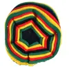 Yuan I Gorro de Punto Rayado de Siete Colores Lana Tejida Sombrero Jamaicano Arcoíris Rayado Gorro de Cúpula