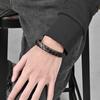 Pulsera tejida de cuero multihebra de acero de titanio para hombre, de gran venta transfronteriza, con hebilla magnética de acero inoxidable, estilo étnico retro personalizado