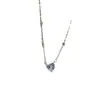 Collar de Zirconia Estilo Frío Amor para Mujer Sentido de Diseño Avanzado Lujo Ligero de Moda Estilo Metálico Combinable Collar de Celebridad Cibernética Clavícula