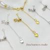 Cadena de extensión colgante ajustable retráctil de oro de 18k que preserva el color, porta perlas, cadena de cola con colgante de corazón de durazno, joyería DIY más cadena larga