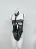 Sexy Camisón Transparente de Encaje con Estampado de Leopardo para Noche de Citas, No Necesita Quitarse, Ropa de Dormir Erótica para Mujeres, Camisón de Malla Ajustado para Sesión de Fotos Privada