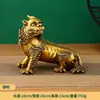 Ornamento de besta mítica de um chifre em latão Di-Ting, besta auspiciosa em latão Di-Ting, peça de decoração para casa para sala de estar e loja
