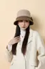 Gorro de Lana Mezclada Nuevo para Otoño e Invierno Cortavientos Protección para Orejas Gorro Cálido para Mujer Moda de Ocio al Aire Libre Sombrero de Copa Pequeña con Lazo