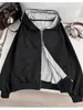 Sudadera con capucha y cremallera de moda y elegante, versátil, adelgazante, para mujer, nueva temporada Primavera 2025, Unisex, Negro