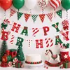 Atmosfera de Festival de Natal Bandeirola de Puxar de Aniversário Elementos de Meia de Natal Faixa de Letras Topper de Bolo Decorações