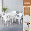 Mesas y sillas de puesto de comida callejera plástico mesa engrosada puesto de mercado nocturno barbacoa protección solar exterior comercial silla de playa combinación de mesa redonda