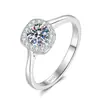 Mesmo estilo do anel cubo de açúcar pequeno de Pang Donglai anel de prata de lei s925 modelo feminino Moissanite quadrado bolsa um quilate abertura fechada abertura ajustável anel de dedo