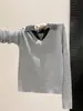 Suéter de punto de manga larga para mujer, dos tonos, cuello polo, aspecto de dos piezas, nuevo tejido trenzado base otoño/invierno 2022, top 14107
