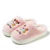Pantuflas de algodón de peluche de perro salchicha de dibujos animados para mujer, otoño e invierno, para uso en casa, forradas de felpa, cálidas, con suela gruesa, antideslizantes y con una cubierta peluda en la punta