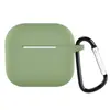 Adecuado para funda de auriculares Airpods3, Nueva funda Bluetooth para auriculares de tercera generación de Apple, Funda de silicona fina de una sola pieza de color sólido con hebilla