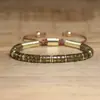 Pulsera tejida a mano de arena natural de moda de venta caliente transfronteriza, pulsera de cuentas espaciadoras doradas, joyería exquisita para mujer