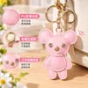 Chaveiro de urso PU de desenho animado, figura 3D fofa, pingente de bolsa, acessório de mochila, pequeno presente, adequado para caixas e bolsas