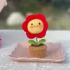 Em estoque transfronteiriço Amazon novo feito à mão crochê fofo girassol girassol lã planta em vaso decoração ornamentos
