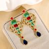 Nuevos Aretes Explosivos de Circonita de Juego Completo para Mujer con Forma de Gota Hueca Aretes Super Brillantes de Moda de Lujo Ligero Plata S925 Aretes de Tuerca
