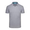 Camisa de publicidad de fábrica en grupo - algodón de fibra larga de alto número con perlas engrosada para hombre y mujer, polo gris de manga corta con cuello de solapa para publicidad