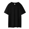 Nueva camiseta de hombre de 230g, hilado de seda peinada apretada, algodón puro, color sólido, ropa de grupo de manga corta para hombre, logo personalizado