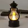 Vela LED electrónica navideña luz de noche pequeña lámpara de aceite adornos creativo diseño de ambiente de fiesta linterna de poni retro