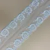 Nuevo encaje bordado poliéster código de barras tela cortina accesorios de decoración bordado soluble en agua encaje de malla de seda de leche