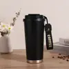 Xícara de café Lírio-do-vale com revestimento cerâmico, alto valor estético, copo térmico, copo de presente em aço inoxidável 316, copo de água de grande capacidade com alça