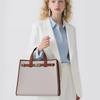 Bolso de Mano de Cuero con Parches de Lona Moda Pequeño Gran Capacidad para Mujer 2025 Nuevo Simple Combinación Perfecta para Viajar Debajo del Brazo Hombro