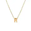 Collar con colgante pequeño de moda 26 letras inglesas acero de titanio oro de 18k cadena de clavícula simple versátil sin decoloración venta al por mayor