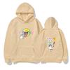 Suministro transfronterizo Sudadera con capucha VLOEN Big V cara sonriente arcoíris para hombre Sudadera con capucha holgada estampada cara sonriente Big V ropa para hombre
