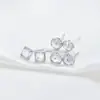 Agulha de Prata S925 Um Cartão Muitos Pares Brincos Banho de Ouro Real Novo Simples Versátil Luxo Leve Microincrustado Três Pares Brincos Acessórios