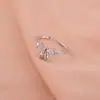 Anillo Dulce de Moño con Circonita para Mujer, Diseño de Nicho, Lujo de Alta Gama, Nuevo Anillo Versátil de Moda para el Dedo Índice con Personalidad