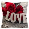 Funda de almohada de lino con juego de rosas rojas angustiadas en blanco y negro transfronterizo, regalo de San Valentín, almohada cuadrada para sofá de sala de estar