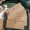 Bolsa sobre con cierre de cordón de papel kraft, diseño artístico vintage simple, para fotos, postales, tarjetas de felicitación, empaque y almacenamiento