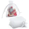 Bolsa de Organza Blanca al por Mayor Bolsa de Regalo con Cordón Bolsa de Malla Repelente de Mosquitos Bolsa de Malla para Empaque de Joyería Bolsa para Dulces