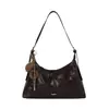 Bolsa transversal feminina estilo coreano, nova bolsa de balde retrô casual de nicho, bolsa baguette simples de ombro, bolsa de ombro