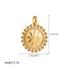 Collar Colgante DIY de Oro de 18K Piedra de Nacimiento Circonita Ojo del Diablo Cruz Círculo Abierto Cierre Joyería Transfronteriza Europea y Americana