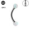 Aleación de Titanio ASTM F136 Clavo para Ceja Rosca Interna Doble Encanto de Ópalo Anillo para Ceja Joyería de Body Piercing de Lujo Accesible