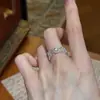 Anillo geométrico minimalista para mujer, versátil para apilar, elegante y moderno, popular en redes sociales, anillo abierto único y a la moda, anillo para dedo índice estilo ins