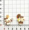 Gravata borboleta de desenho animado estampa de leopardo gatinho acessórios de resina DIY grampos de cabelo cola de creme feitos à mão, elásticos de cabelo, chaveiros e acessórios para copos de água